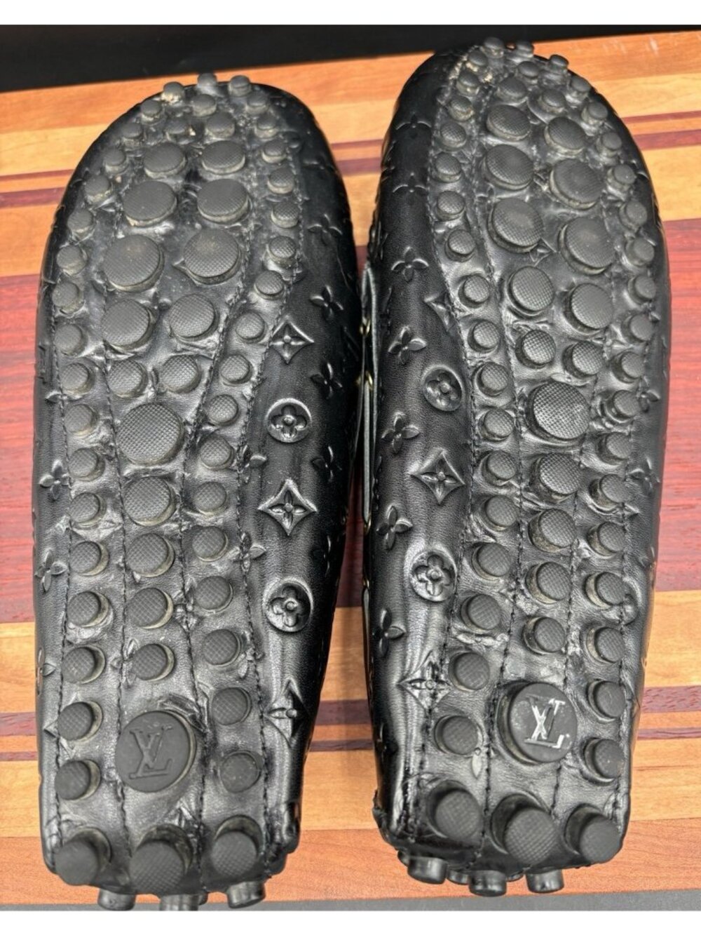 Louis Vuitton Women's Loafers Black Leather Flats Driving Shoes US-9 EU-41 EUC - Picture 7 of 10